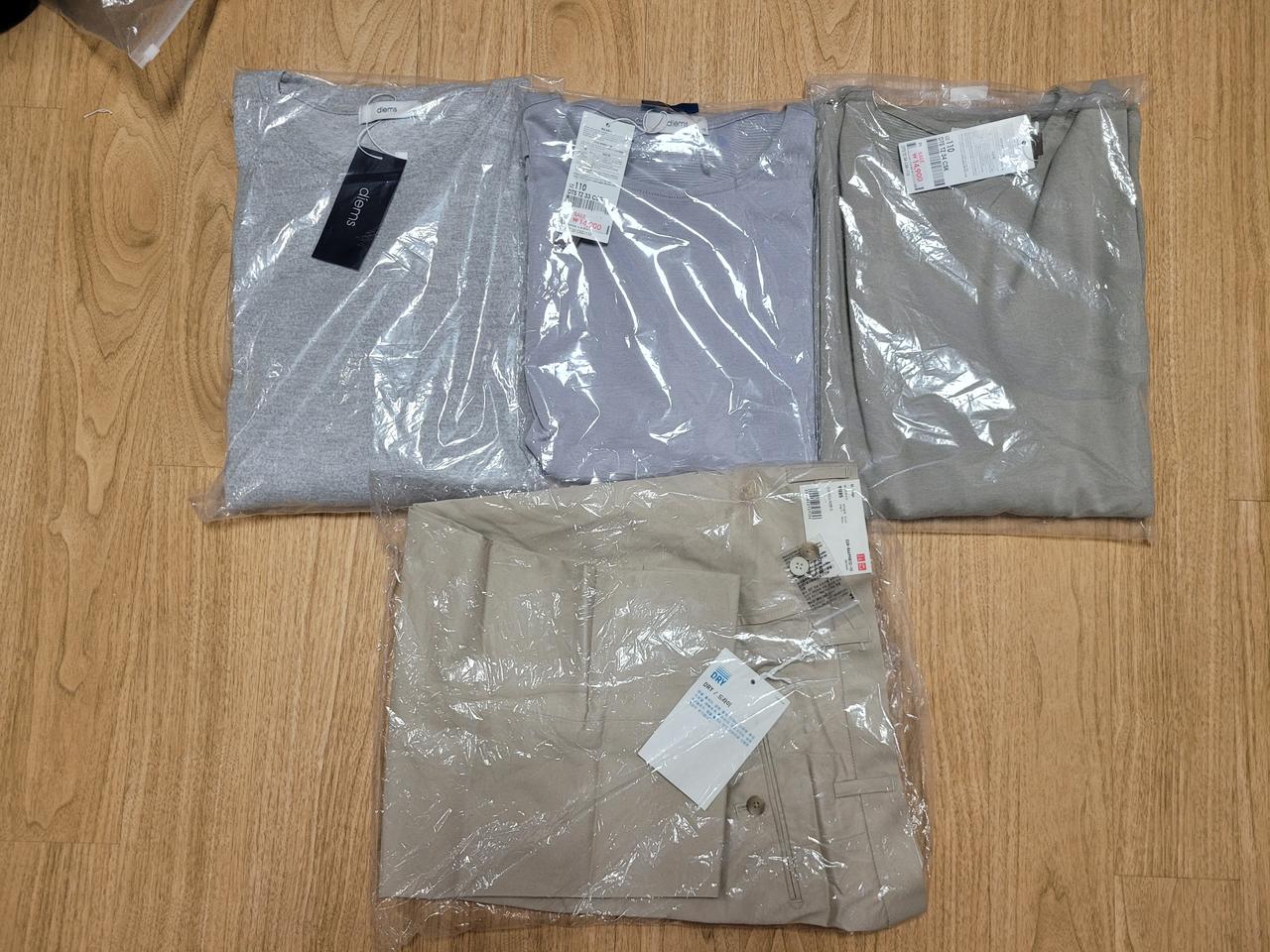 유니클로 면바지1만+라운드넥 긴팔티3벌2만 새상품 