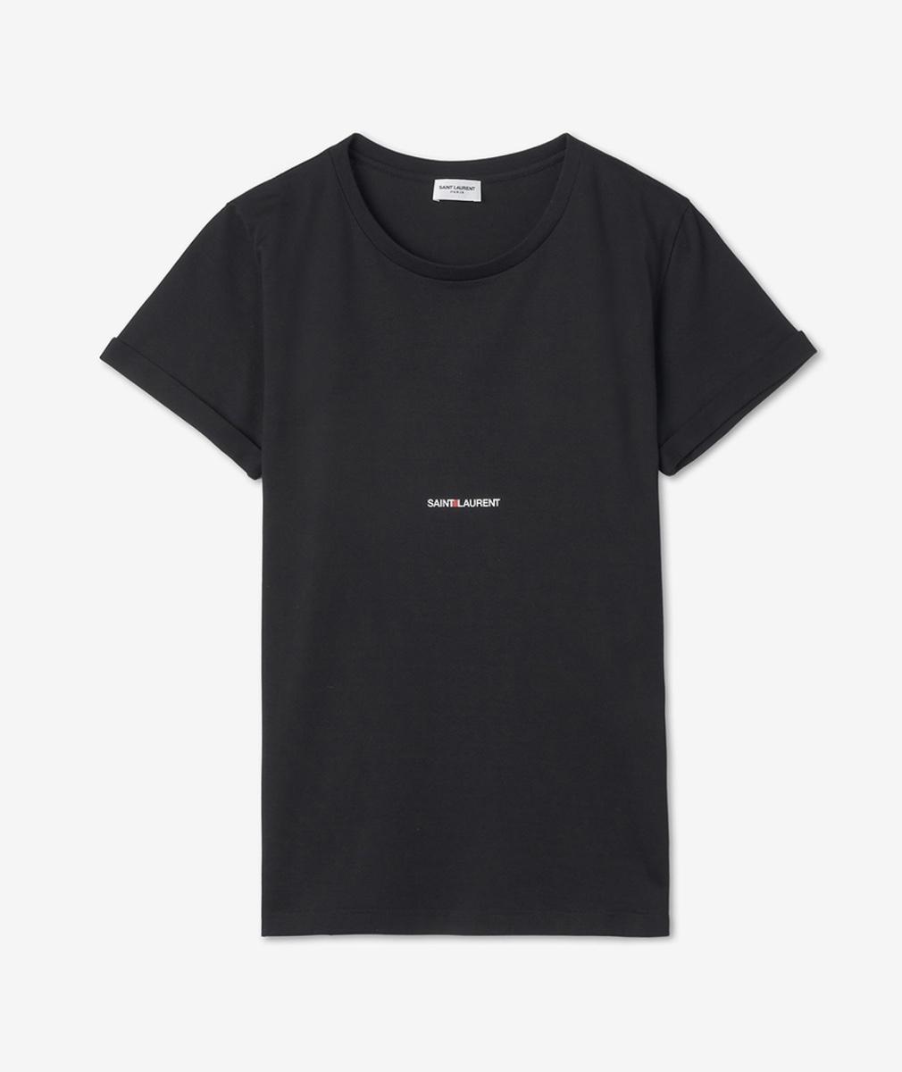 [미착용 새상품] 생로랑 23FW 센터로고 반팔 블랙 L
