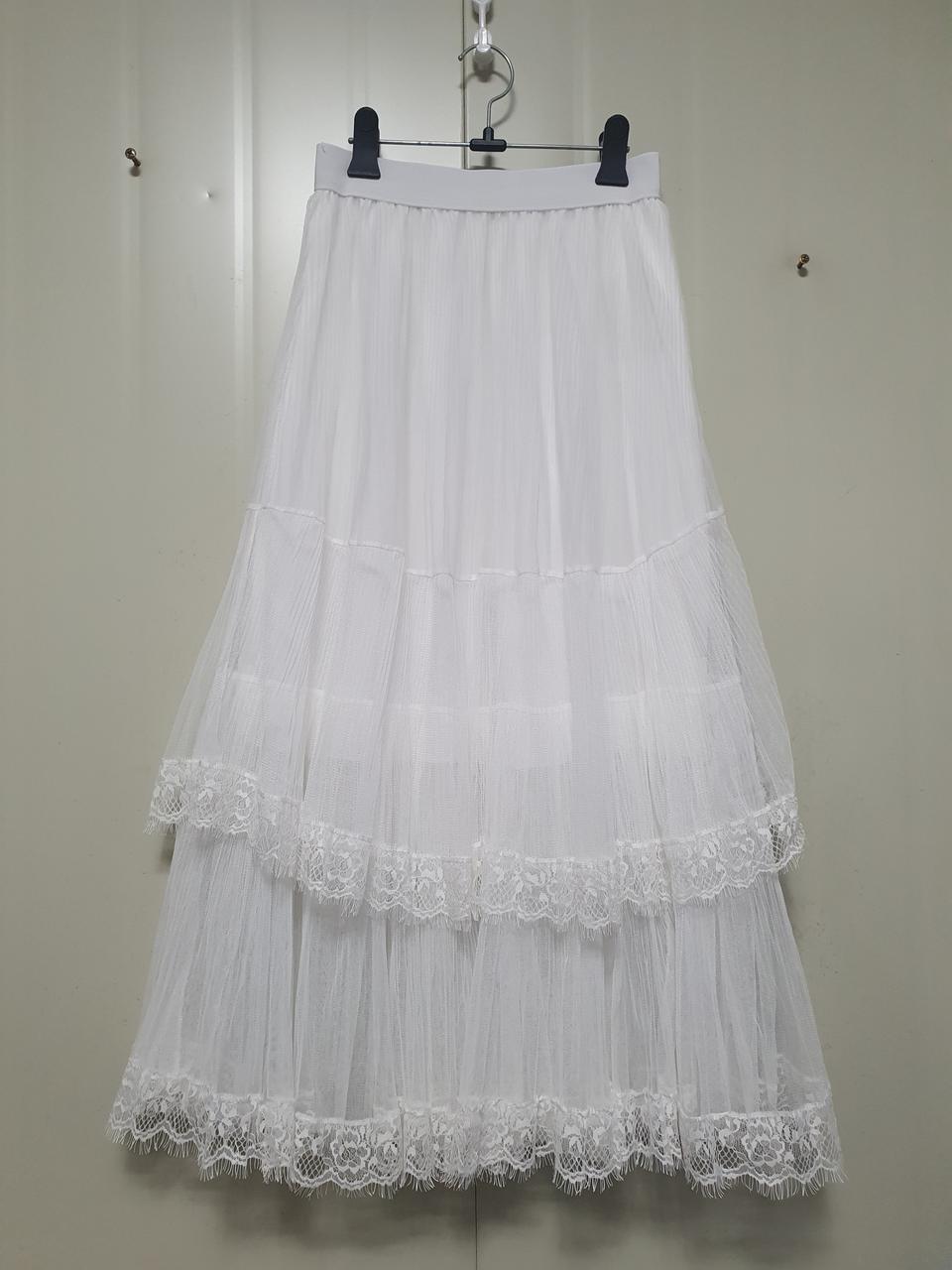 특가새)캉캉 레이스 망사 샤 롱 스커트.이중망사