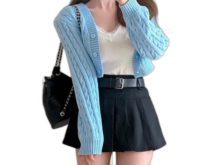 폭탁폭탄 크롭 가디건