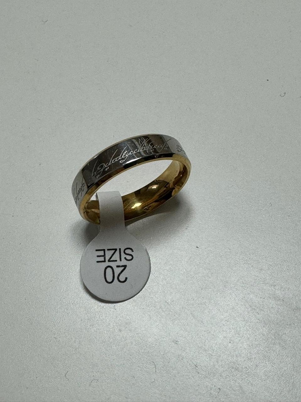 골드 투 라인 영어 포인트 써지컬 반지