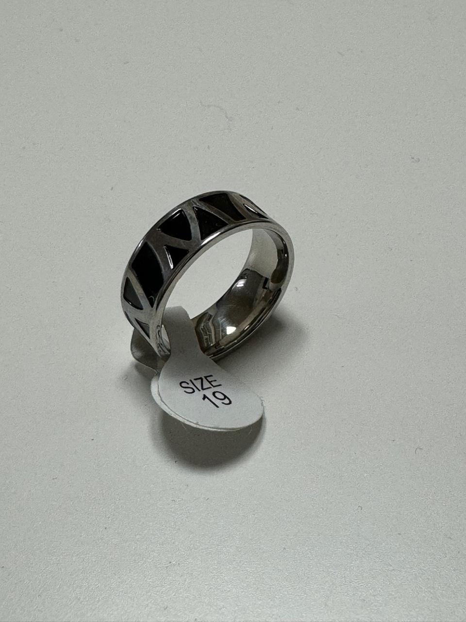 지그재그 포인트 실버 써지컬 반지