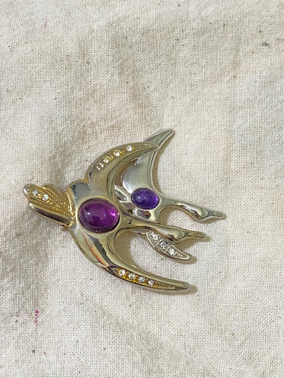 유럽 빈티지 자수정 브로치