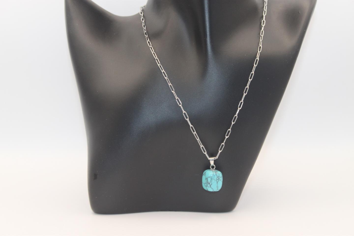 크리스탈 차크라 써지컬스틸 목걸이(새상품)