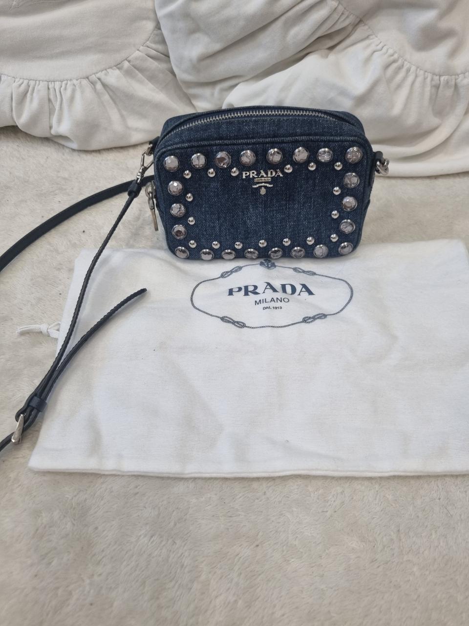 프라다  청 미니가방  크로스백  미니백