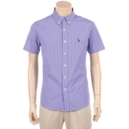 헤지스 바이올렛 격자 체크 반팔 셔츠 빈폴 라코스테 폴로랄프로렌