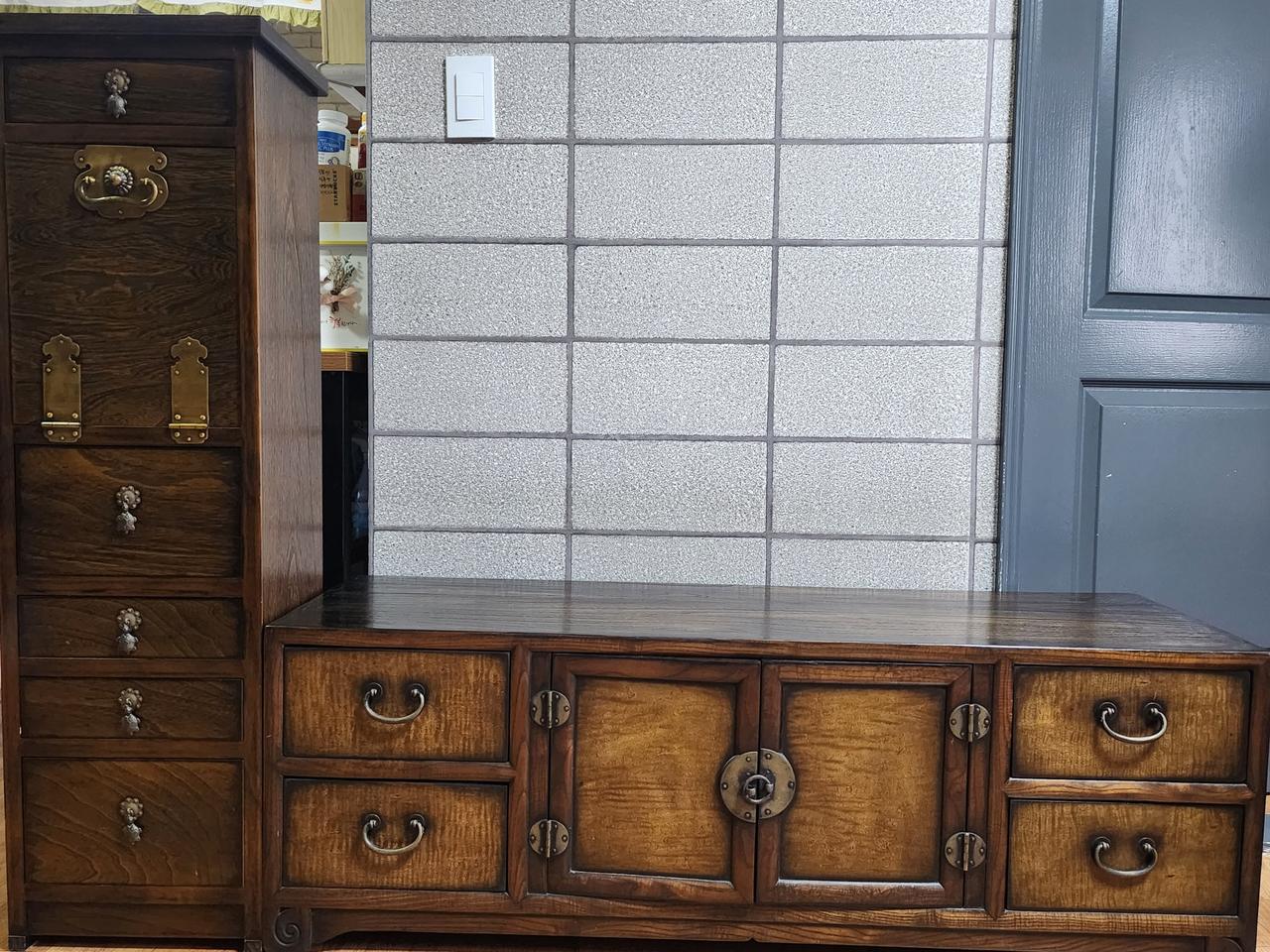 TV장(문갑) / 수납장  세트 (오동나무)