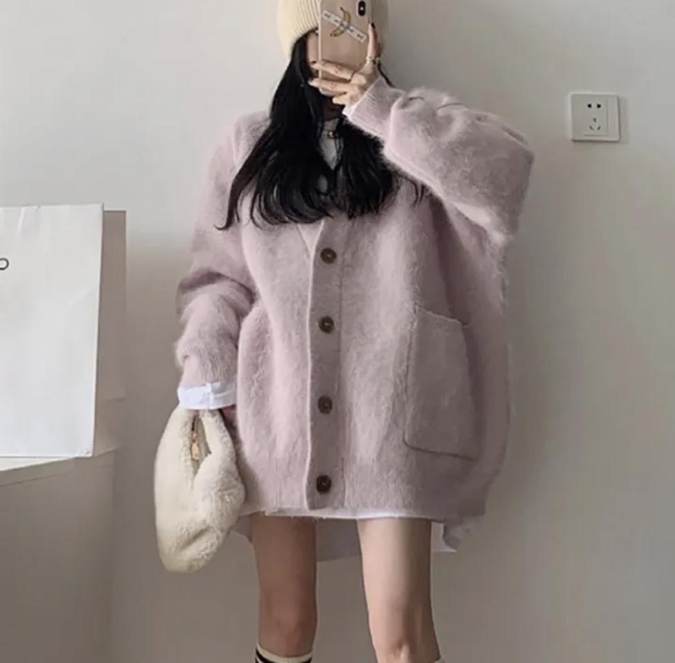 (새상품)앙고라 루즈핏 가디건 오버핏