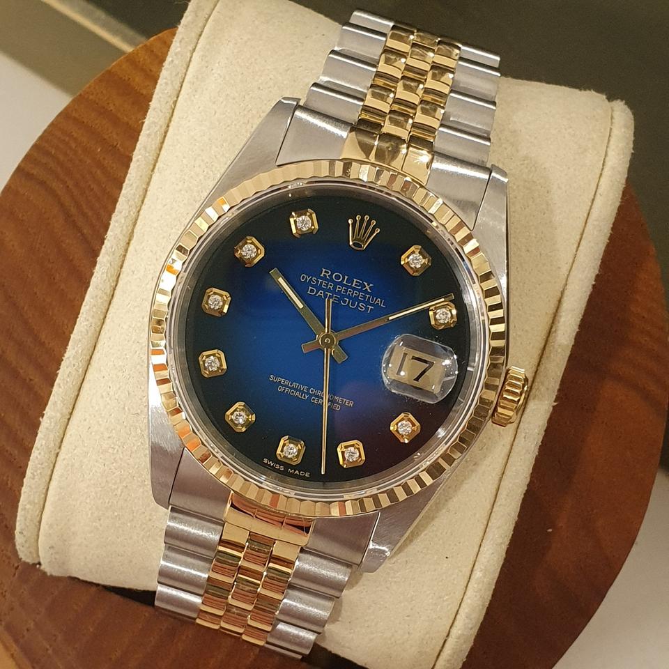 로렉스 데이저스트 16233 블루블랙 옴브레 투톤 텐포인트 쥬빌레 콤비