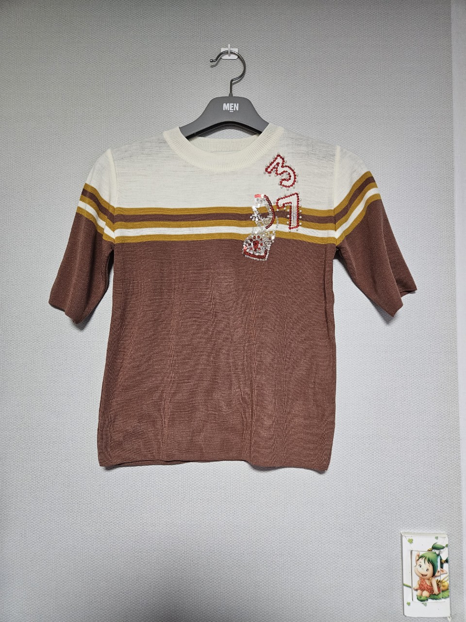 새상품  이쁜 배색 비즈니트