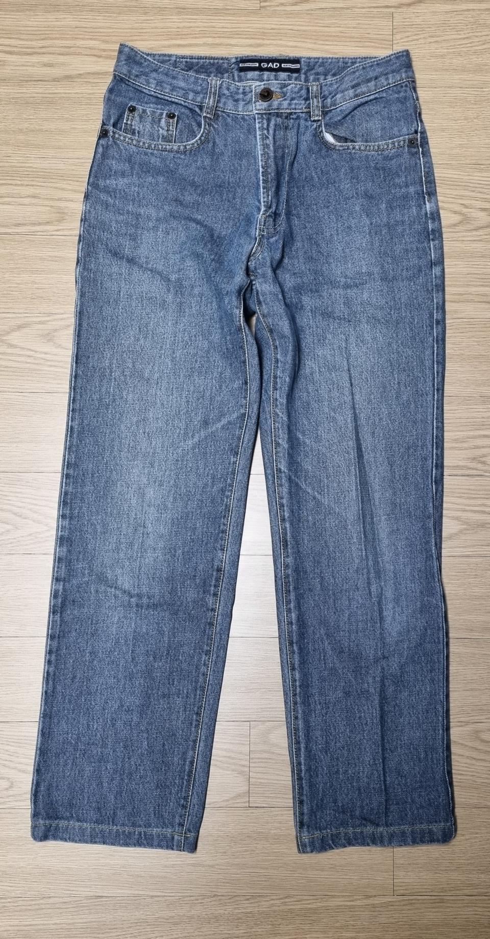 GAD 인디고 데님 스트레이트 진, 일자 청바지 28