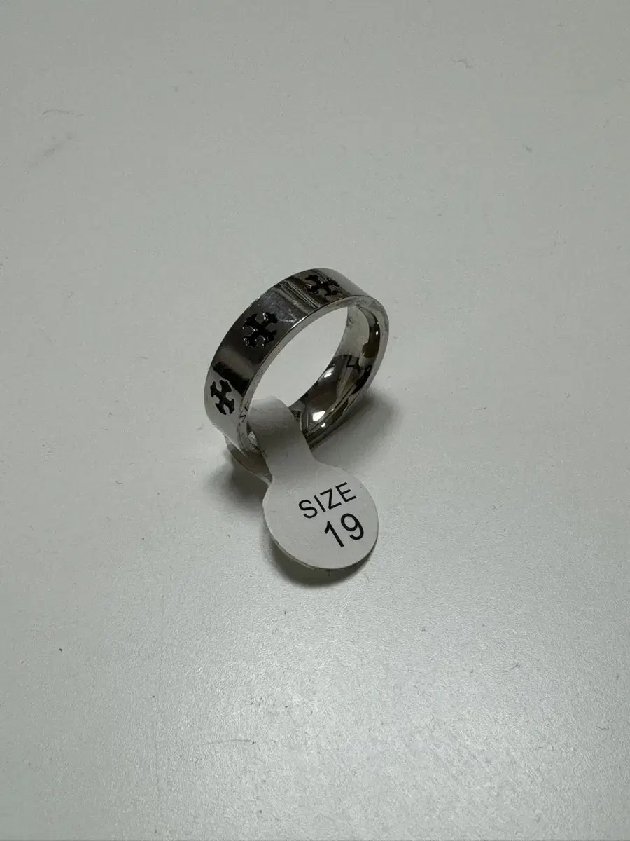 블랙 십자가 미니 포인트 실버 써지컬 반지