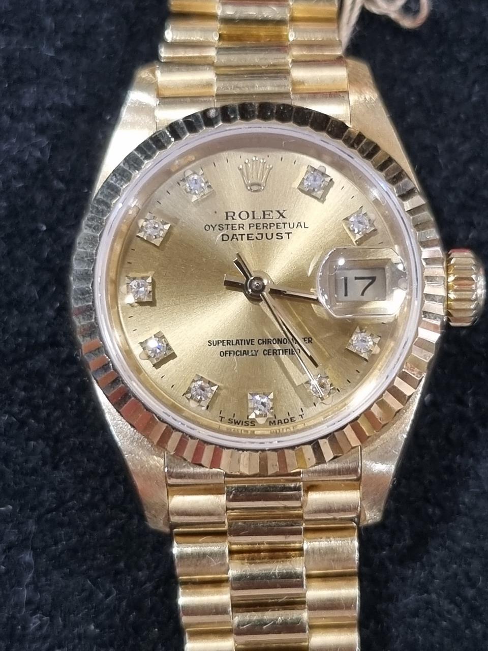 롤렉스69178 데이저스트 18K 옐로우골드 10P 천연다이아 26mm