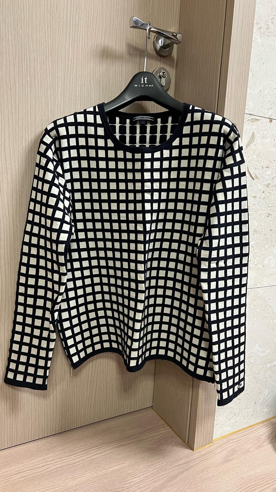 S)타미 바둑판 니트 티셔츠