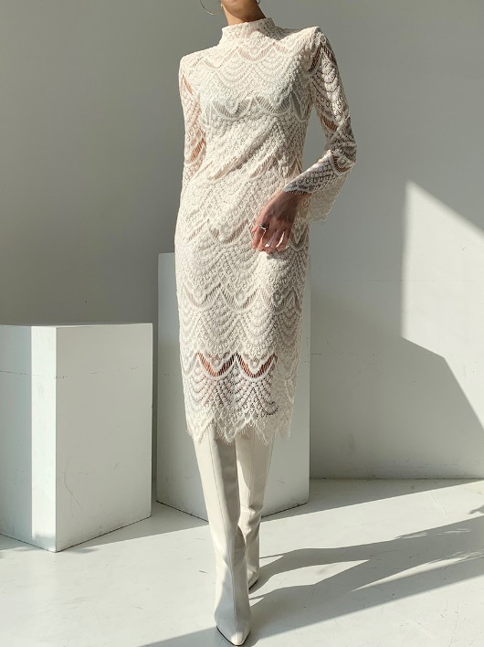 물결 패턴 고급스런 레이스 셀프 웨딩 드레스 캡 원피스 섹시 홀복 하객룩