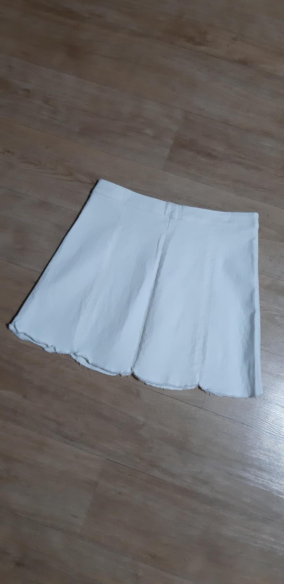화이트 흰색 스판 스커트 치마 택1