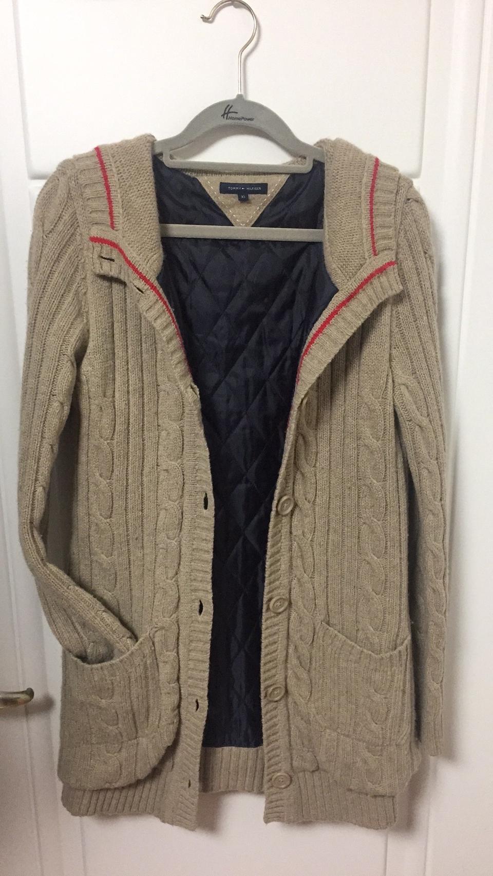 타미힐피거 안감누빔 후드니트코트(정품 XS사이즈)