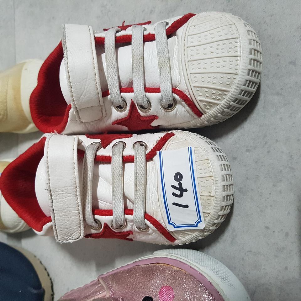 아기 유아 아동 신발 140 RED 운동화 슬립 캔버스