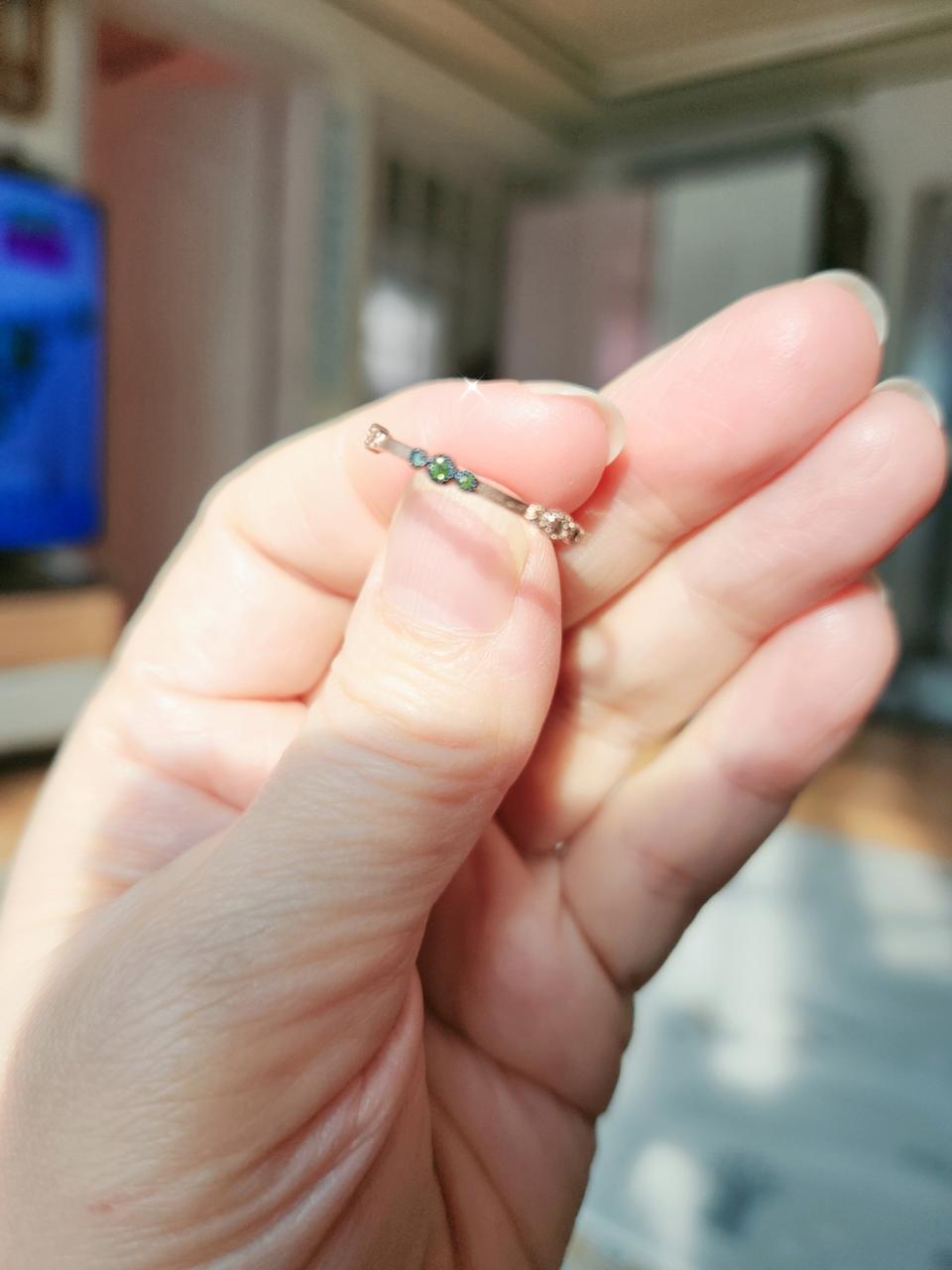 14k 그린과 꼬냑다이아 반지 (11호)