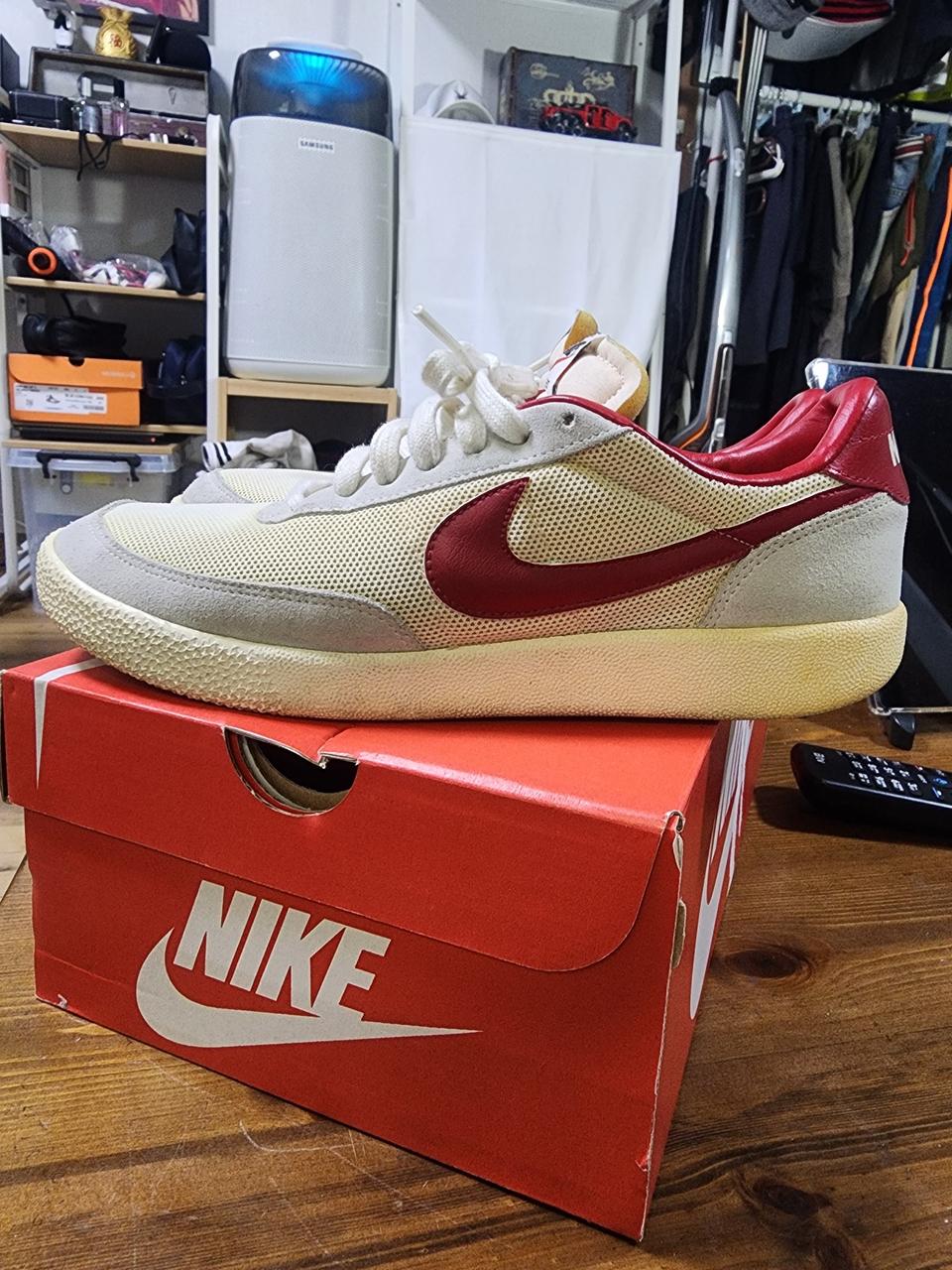 나이키-킬샷빈티지-베이지레드260mm(거의새것)