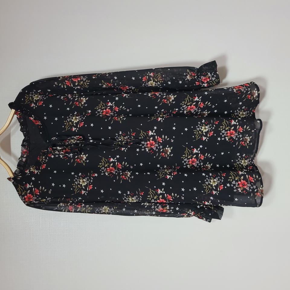 플라워 스타 쉬폰 블라우스