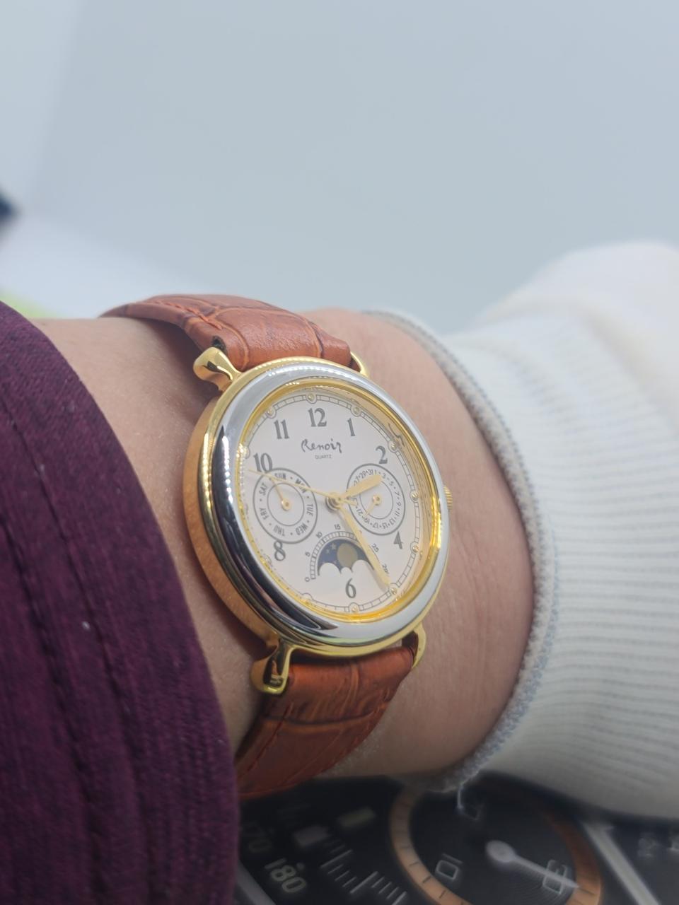 르노아르 남녀공용 가죽시계