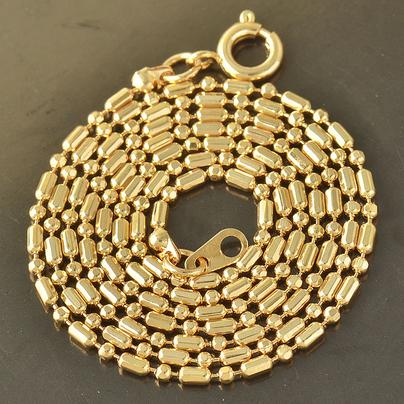 새 18k 금 골드 파일 GF 도금 Gold 51cm 피가로 목걸이