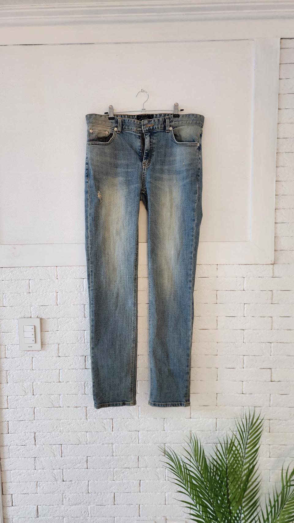 남녀공용) 빈티지 워싱 일자핏 청바지