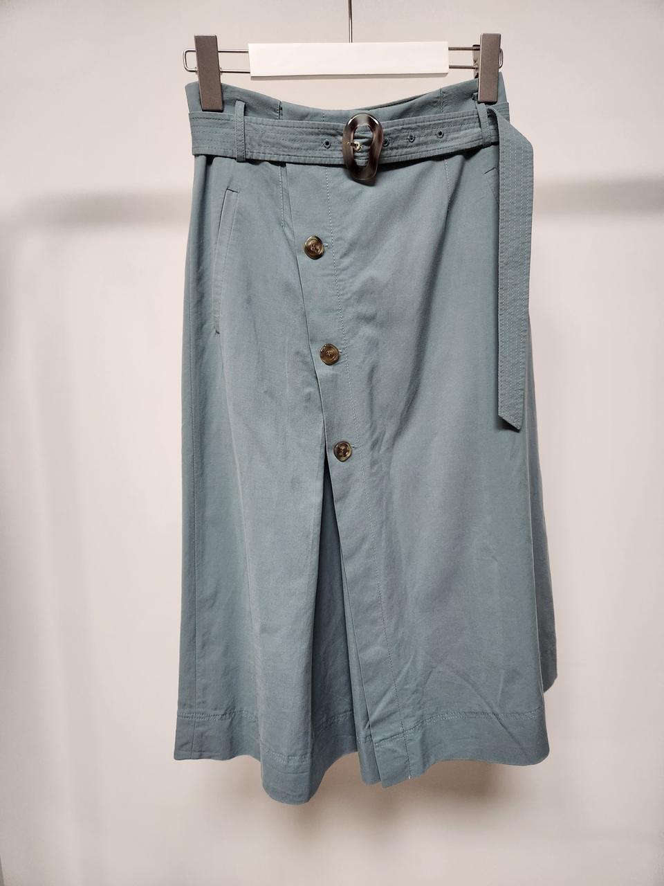 DEWL 듀엘 민트블루 면 레이온 미디 스커트 s사이즈