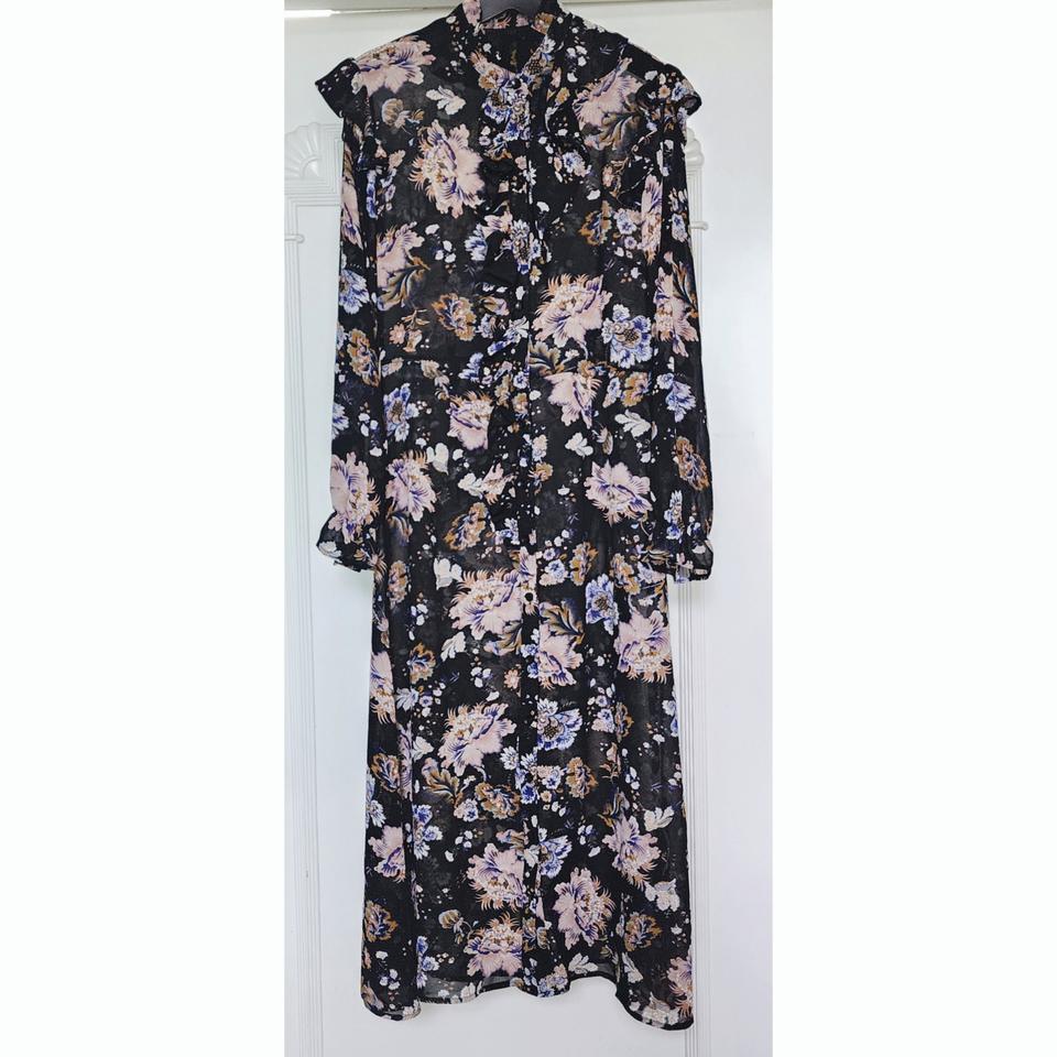 새상품* 레코브 쉬폰원피스 쉬폰블라우스 롱원피스 러플 레이스 시스루 패턴