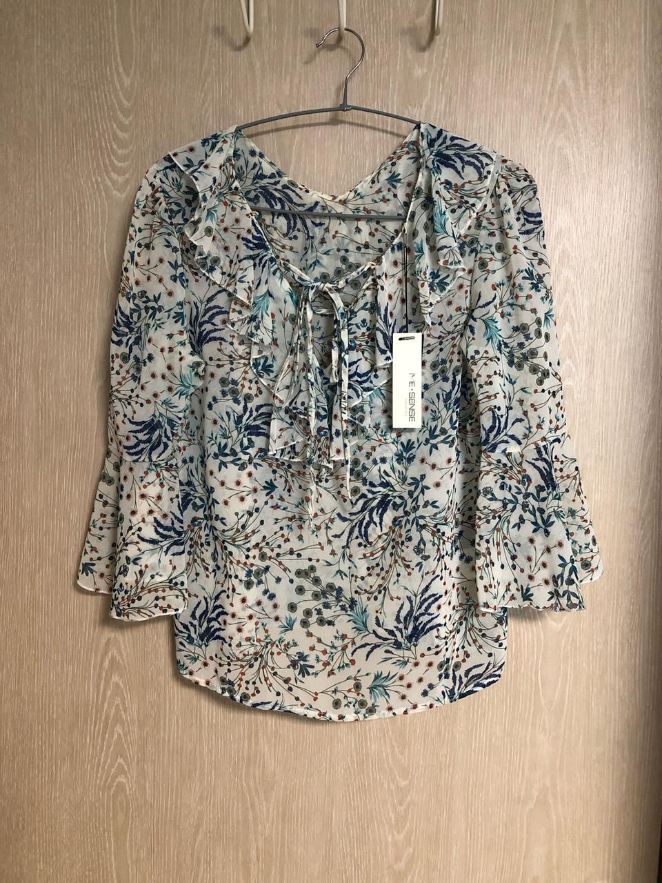 택새) 미센스 벨소매 시스루 블라우스 55-66