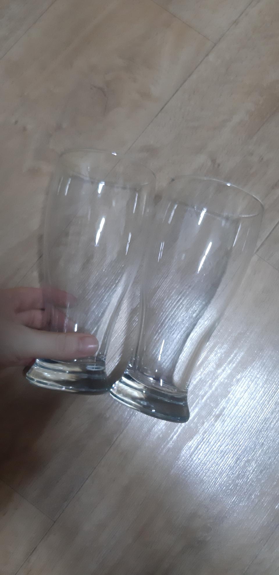 유리 글라스잔 아이스 커피잔 맥주잔 2개