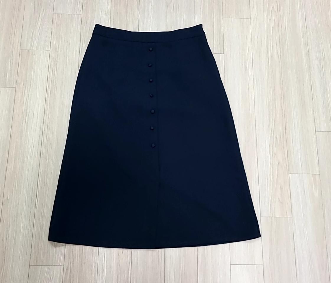 A라인 롱스커트 55-66, 미사용, 남색