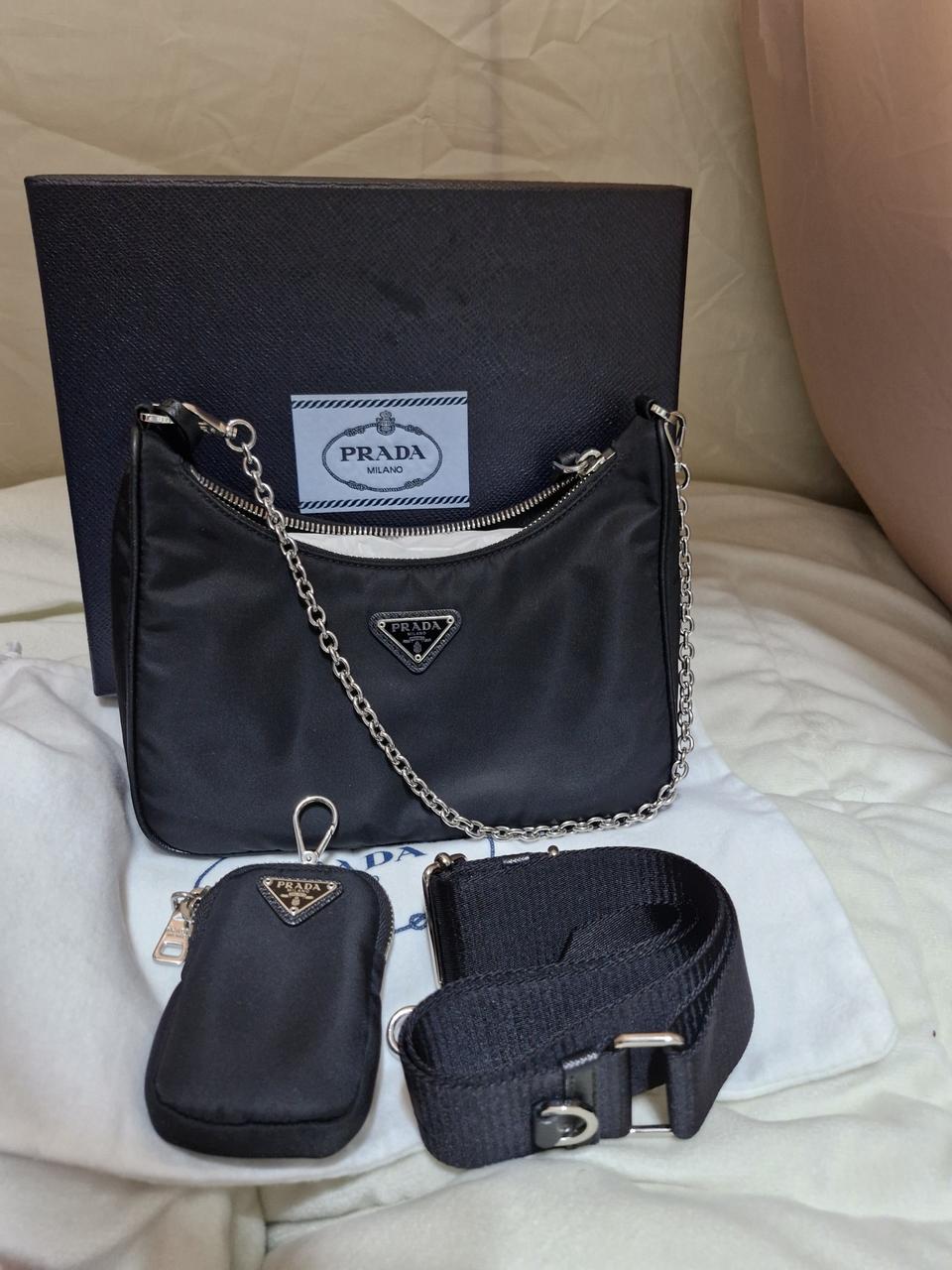 프라다 리나일론 체인 멀티 호보백