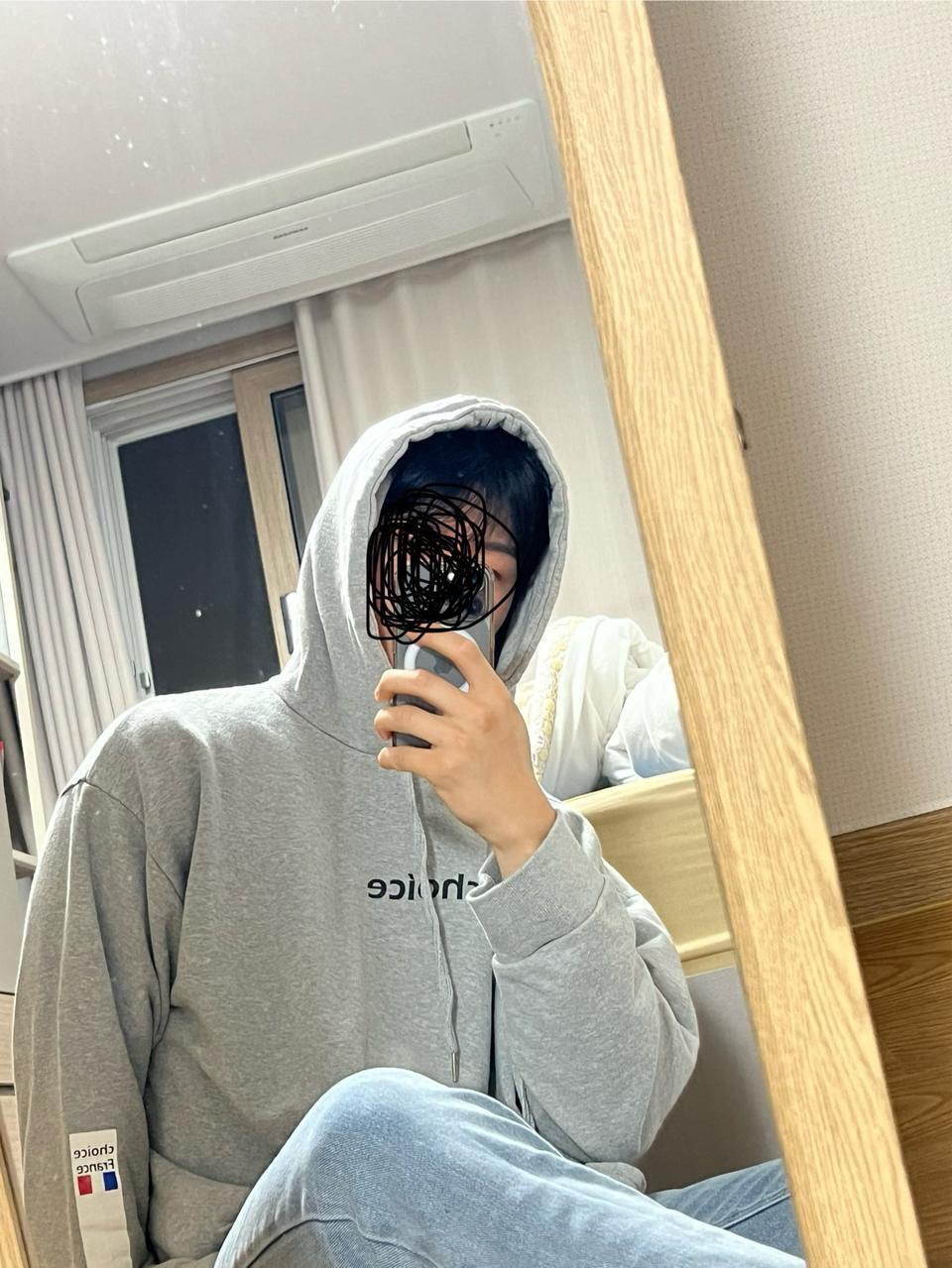 Choice그레이 후드티 / 연청바지