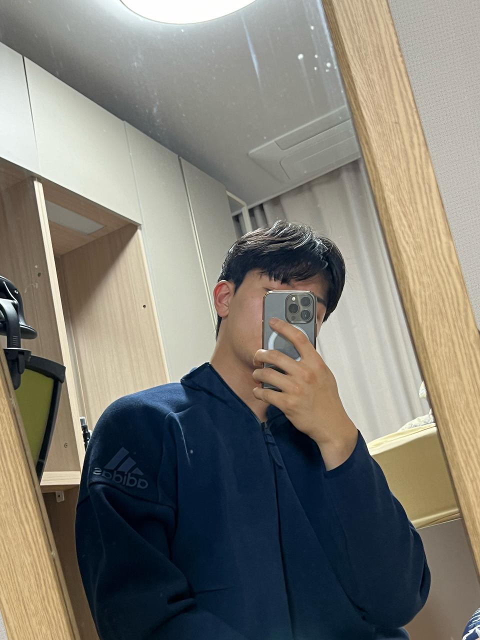 아디다스 네이비 하프집업