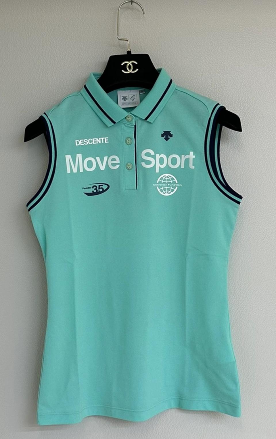 [데상트] 슬리브리스 여성 카라넥