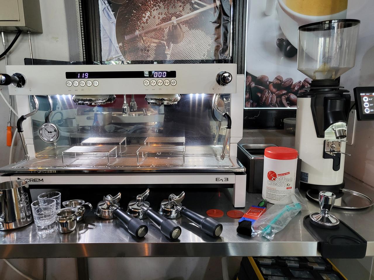 크렘 EX3 커피머신 씨메 MAC75 전자동그라인더 포함