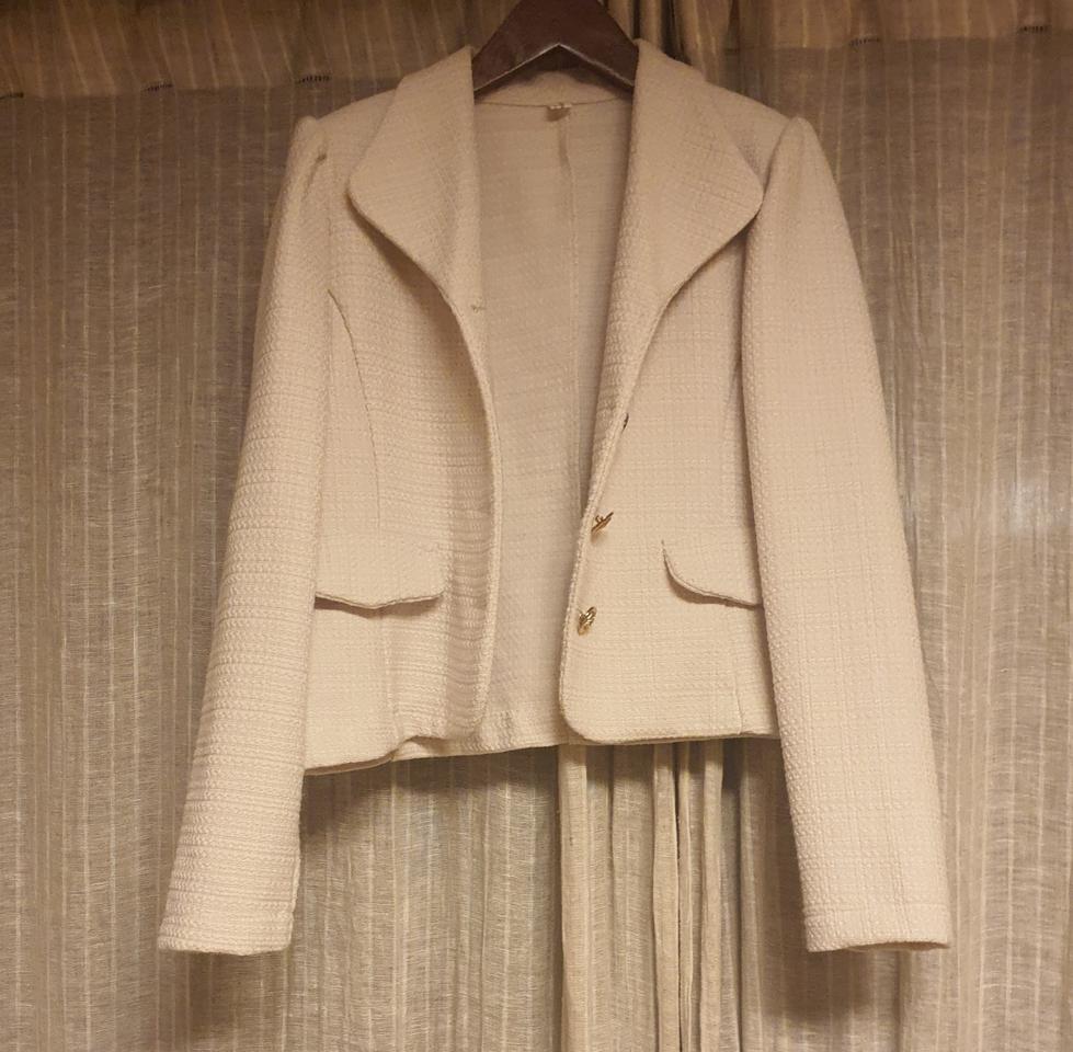 화이트 트위드자켓