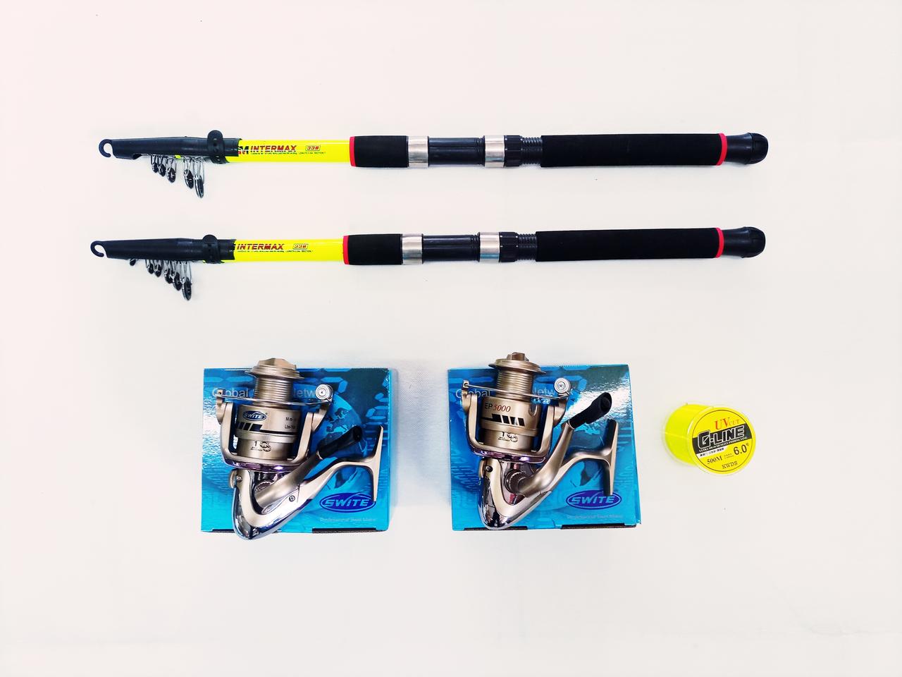 (84)원투낚시3.3m 2대+5000번릴2대+릴줄