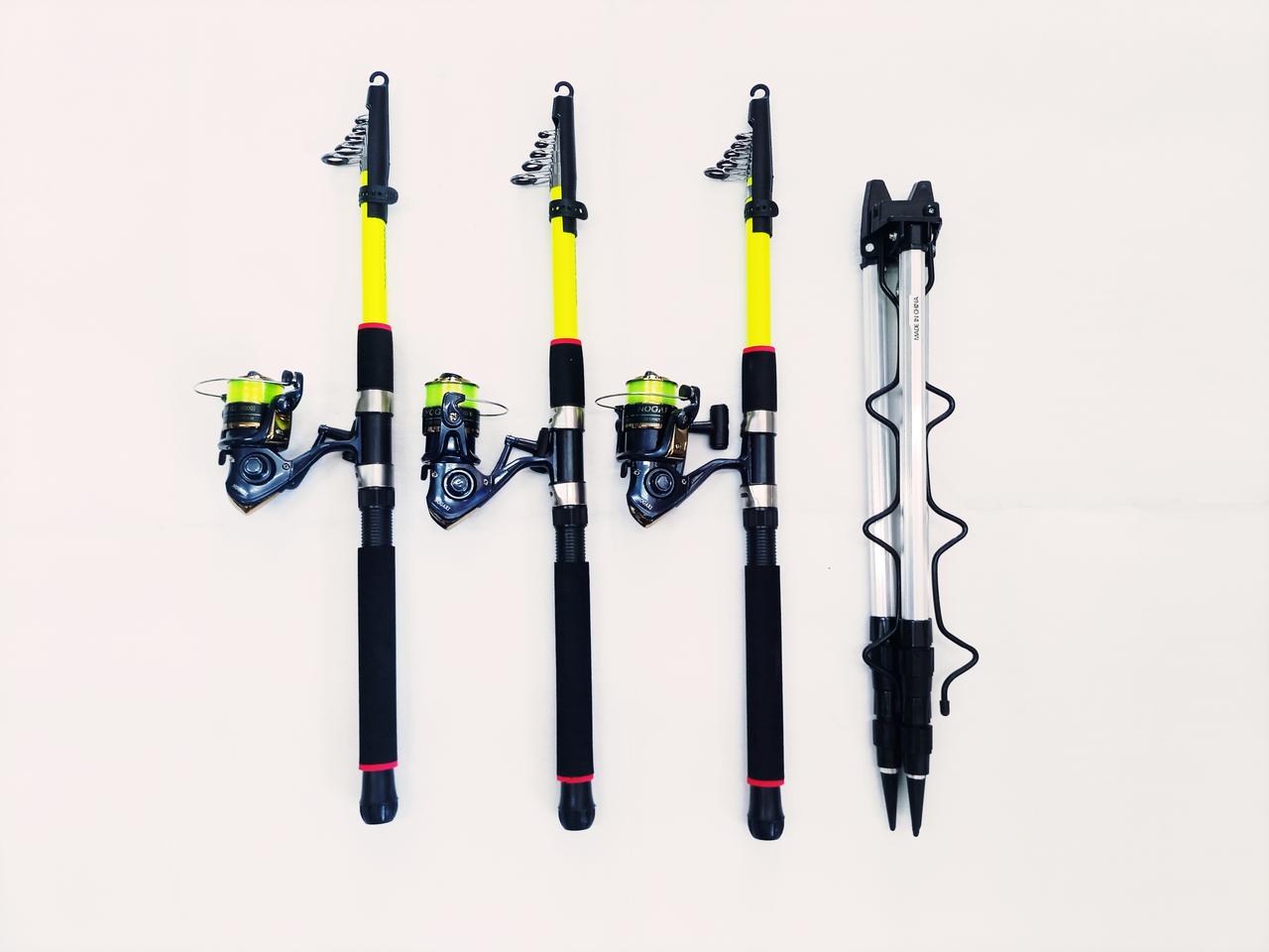 (27)원투대3.3m 3대+릴3대+릴줄+삼각받침대