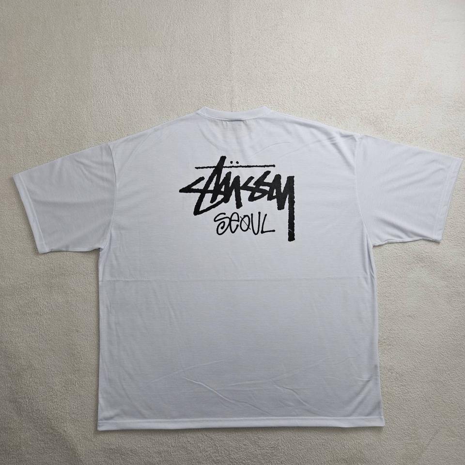 스투시 스탁 서울 반팔티 아이보리