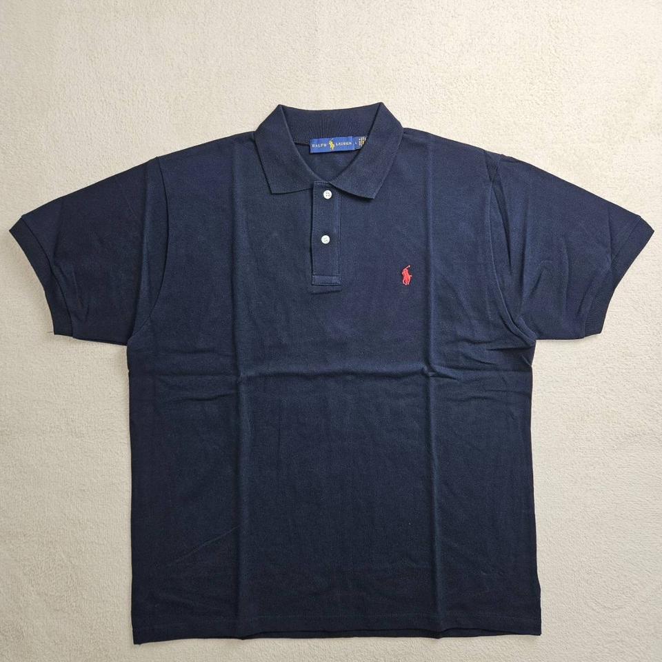 폴로 자수 카라 반팔티 네이비 100-105