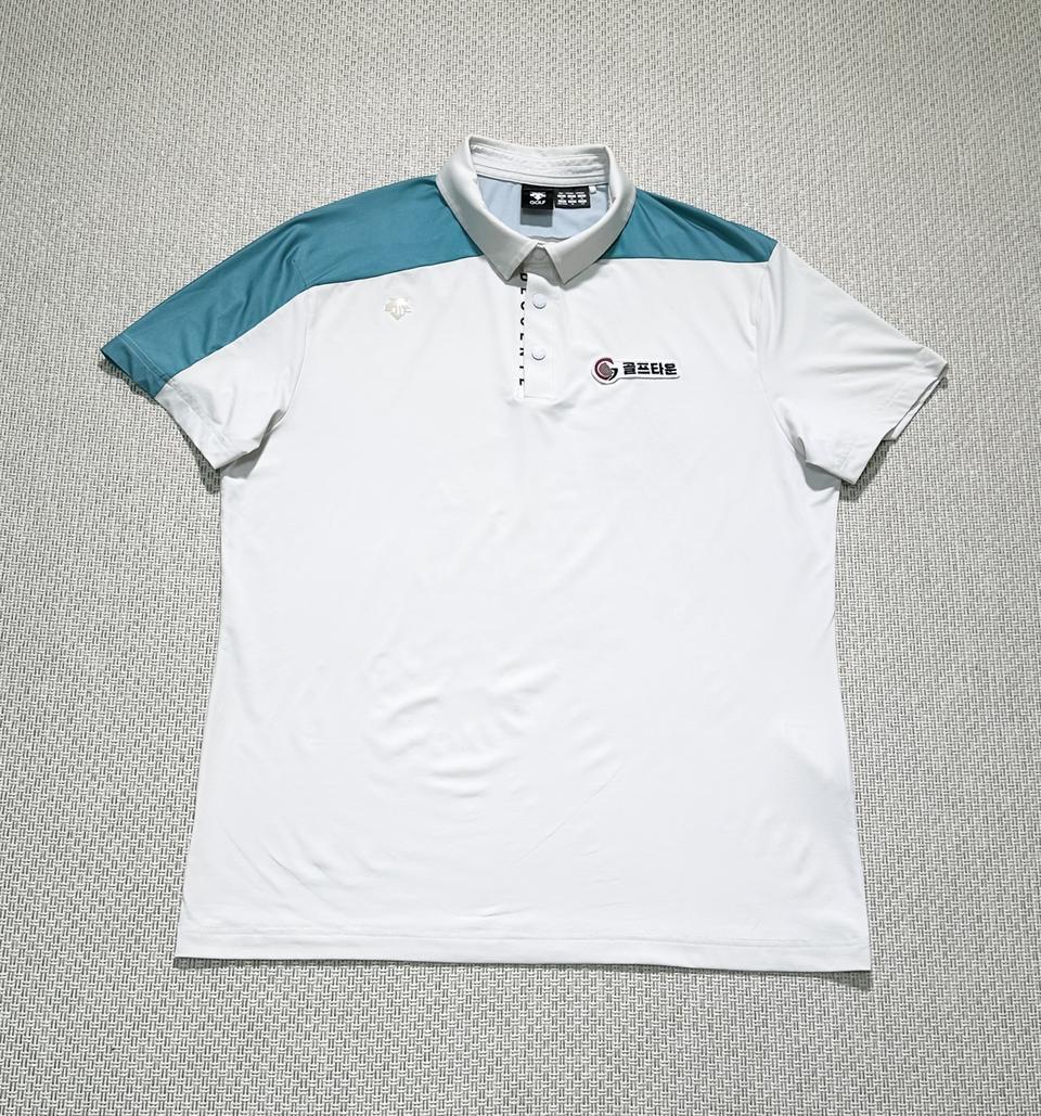 (정품) 데상트골프 화이트 카라 반팔티 110사이즈