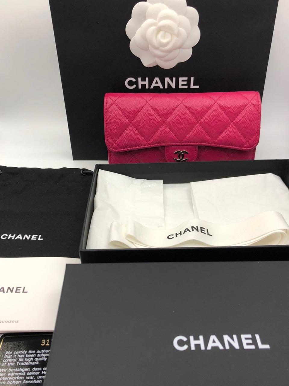 샤넬 똑딱이지갑 핫핑크 (31번)