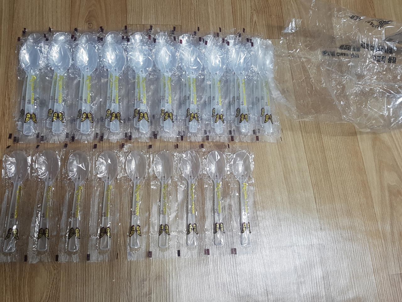 쿡앤락 일회용 숟가락 투명 20개 대한민국 생산고급형 모델