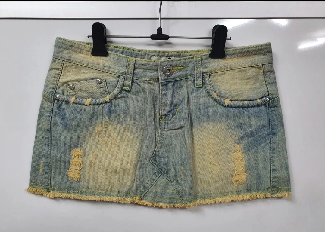 워싱 청치마 미니스커트 레깅스