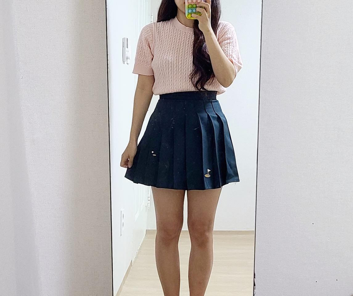 육육걸즈 자수 플리츠 테니스&골프 치마(S)