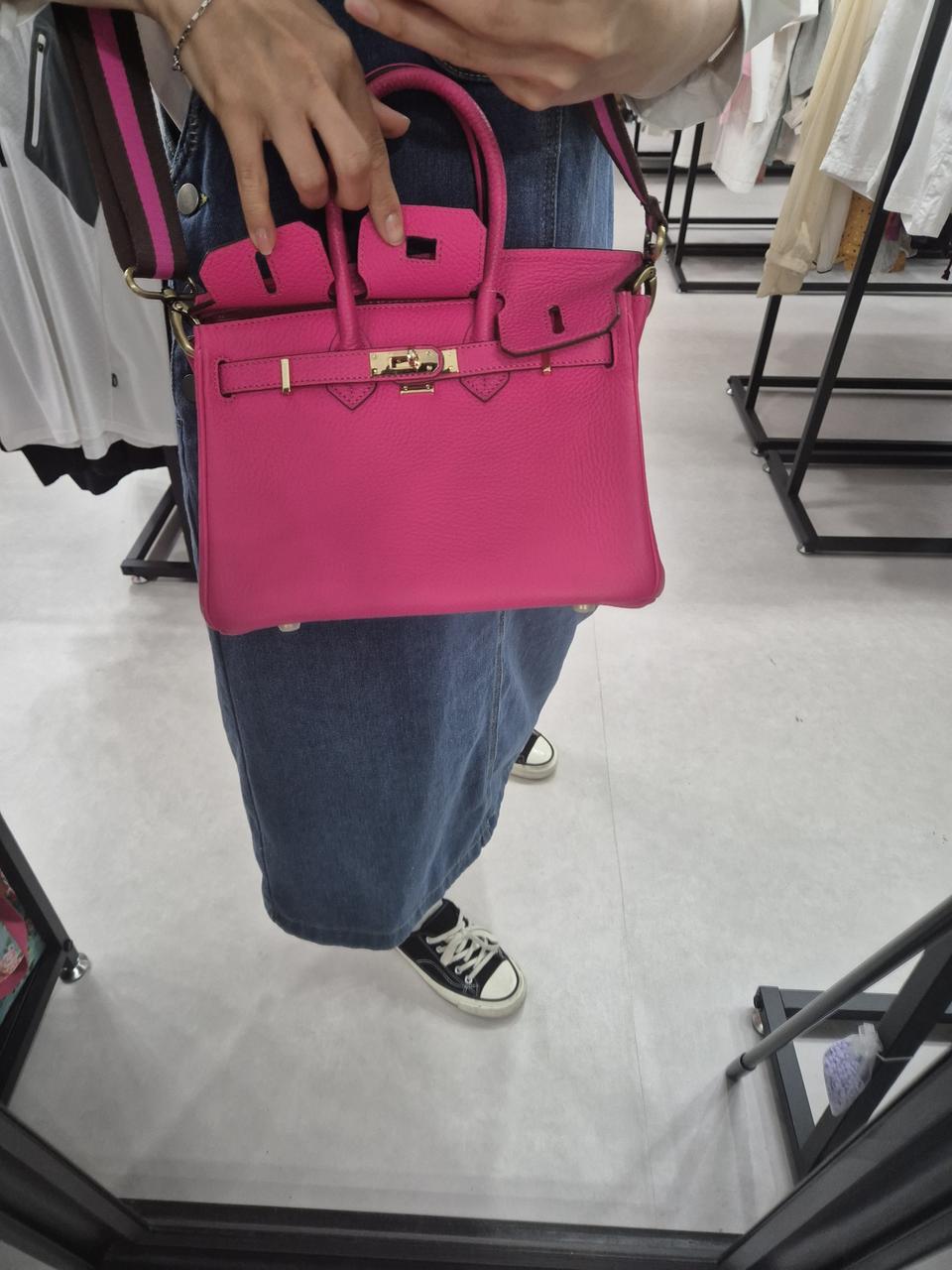 핫핑크 숄더 토트백