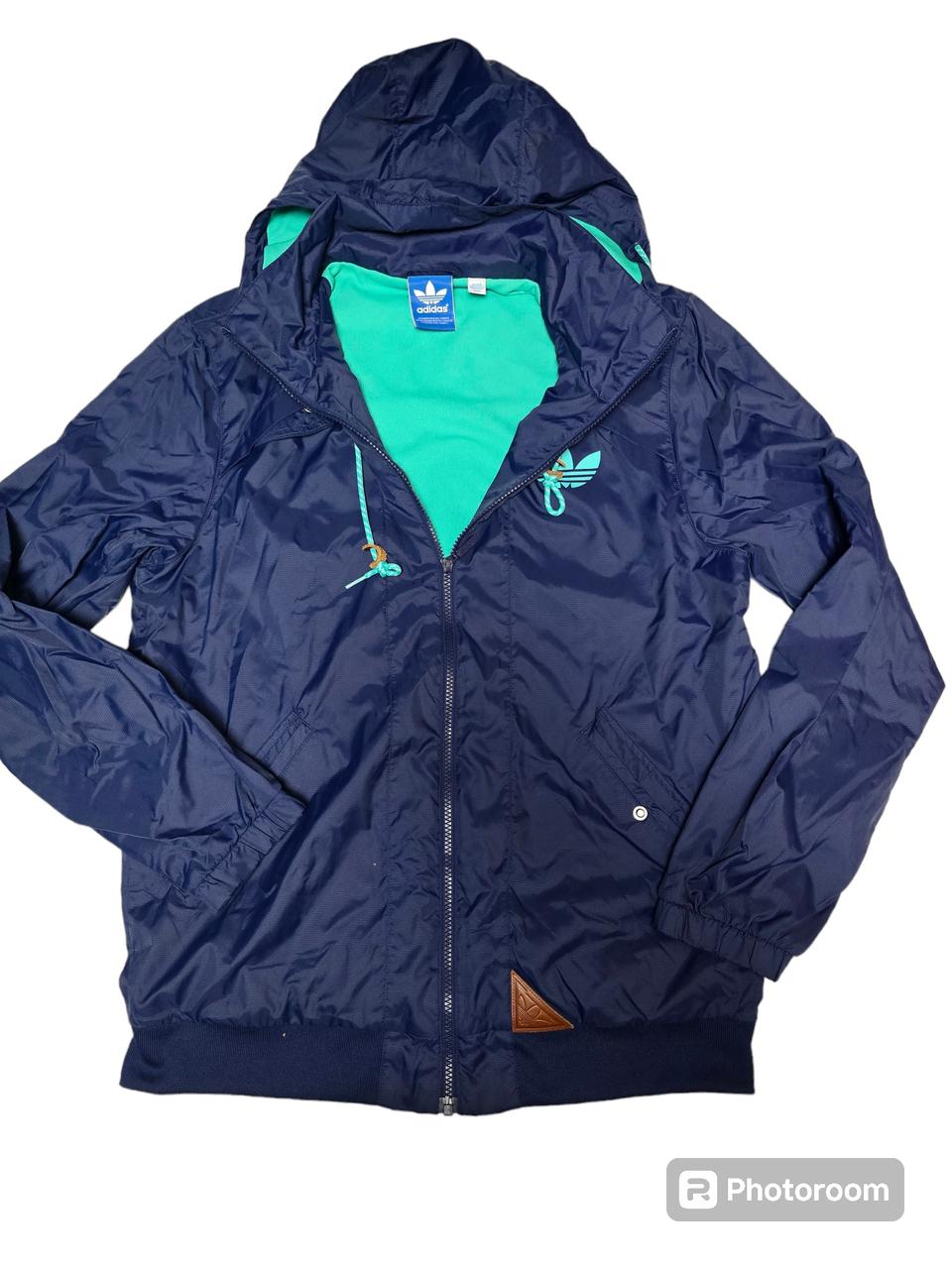 아디다스 네이비  민트 트레포일로고 바람막이 100